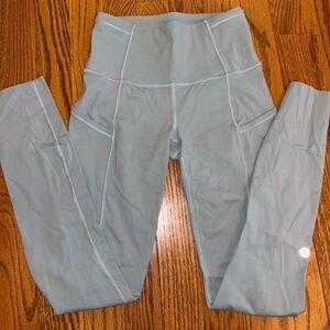Lululemon Light Blue Leggings with pockets